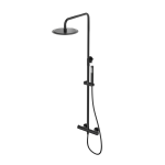 Emporia FLY kolumna prysznicowa bateria termostatyczna 2-funkcyjna z zestawem natryskowym i deszczownicą Ø25 cm , kolor czarny mat