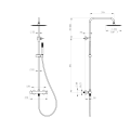 Emporia FLY Kolumna prysznicowa 2-funkcyjna z baterią termostatyczną zestawem natryskowym i deszczownicą fi 25 cm 0401202 opis techniczny