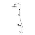 Emporia FLY Kolumna prysznicowa 2-funkcyjna z baterią termostatyczną zestawem natryskowym i deszczownicą fi 25 cm gun metal 0401202BN