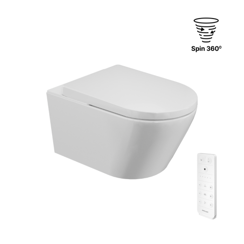 Excellent Dakota 2.2 Eco miska WC z funkcją bidetu z systemem spłukiwania Spin 360 sterowana pilotem biały połysk CEEX.4024.593.D3.2.WH