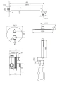 Excellent Pi zestaw prysznicowy podtynkowy AREX.SET.1245 tech.