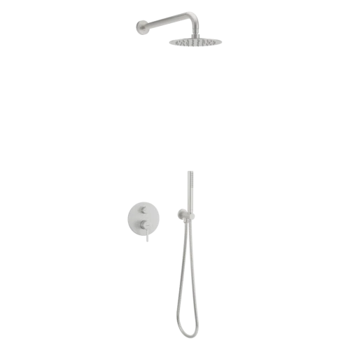 Excellent PI zestaw prysznicowo-wannowy podtynkowy z deszczownicą 25 cm 2 funkcyjny nikiel szczotkowany AREX.SET.1245NB