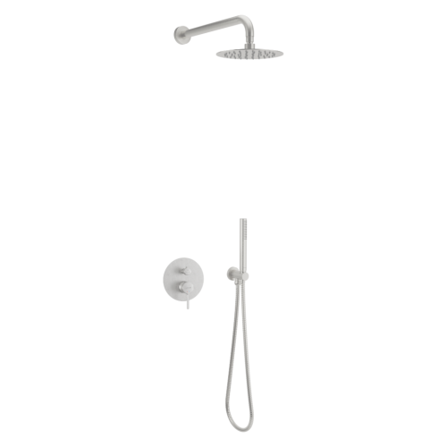 Excellent PI zestaw prysznicowo-wannowy podtynkowy z deszczownicą 25 cm 3 funkcyjny nikiel szczotkowany AREX.SET.1247NB