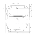 Emporia NUVIO wanna wolnostojąca narożna prawa 158 x 85 cm z konglomeratu biała NUVIO-0003P