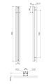 Excellent Verdi grzejnik łazienkowy pionowy 180x13 cm 3 profile z haczykami GREX.VE180.13.3SP opis techniczny