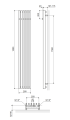 Excellent Verdi grzejnik łazienkowy pionowy 180x28 cm 6 profili z haczykami GREX.VE180.28.6SP opis techmiczny