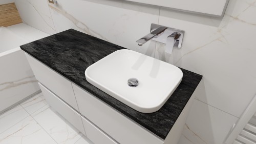 Aquaform umywalka Calvia wpuszczana w blat 43,5 x 37,5 x 14 cm biała