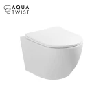 Emporia NOX 1.0 miska wisząca WC 49 x 37 cm bezrantowa, system spłukiwania AquaTwist z deską w/o Slim , kolor biały połysk