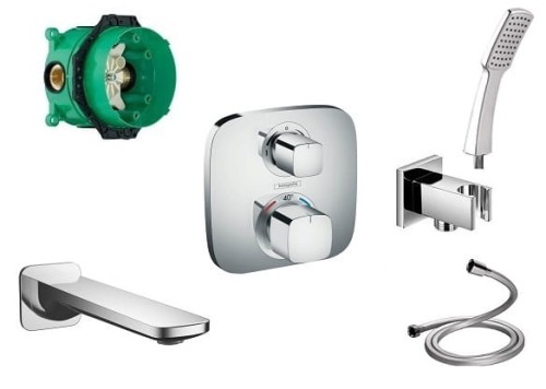 SET Hansgrohe Ecostat E+ Square + wylewka Keria
