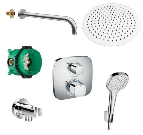 Hansgrohe Ecostat E + Select E + SET Oval deszczownica