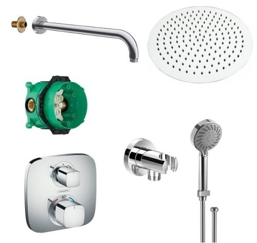 Hansgrohe Ecostat E + Ursa + SET Oval deszczownica
