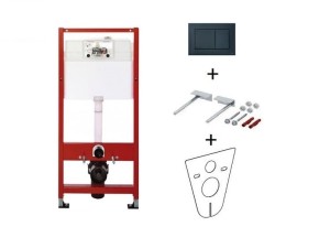 Tece Base stelaż podtynkowy wc 4w1 przycisk czarny połysk