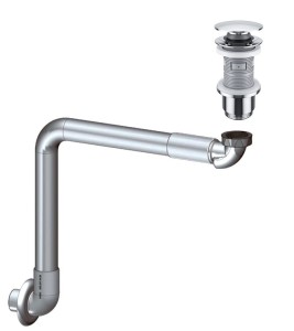 Syfon umywalka - bidet zestaw z korkiem click-clack , kolor chrom 