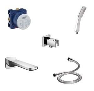 Grohe SmartBox + zestaw wannowy z  rączką prysznicową Square i wylewką wannową 