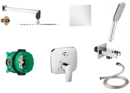 SET Hansgrohe Talis E - Logo + deszczownica Kvadro Slim