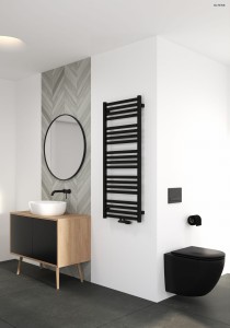 Oltens Vanlig grzejnik łazienkowy 121x50 cm , kolor czarny mat