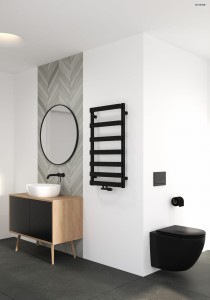 Oltens Varme grzejnik łazienkowy 89,5x50 cm , kolor czarny mat