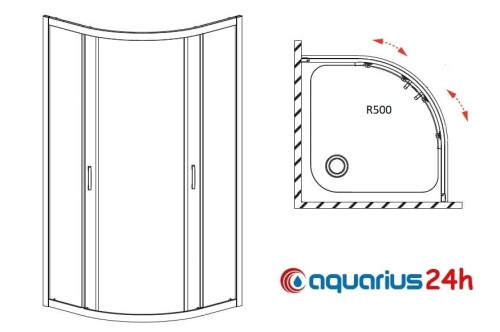 Huppe Ena 90 1/4 koła , promień R500
