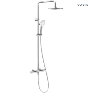 Oltens Atran zestaw prysznicowy termostatyczny z deszczownicą okrągłą 22cm , kolor chrom 