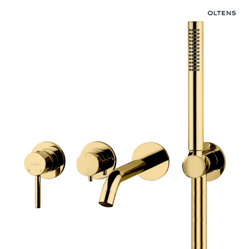 Oltens Molle bateria wannowa podtynkowa  4 - otworowa złota