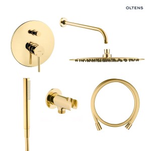 Oltens zestaw Molle bateria podtynkowa z deszczownicą 30 cm Vindel i kompletem prysznicowym Ume , kolor złoty