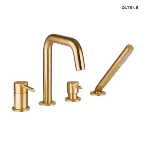 Oltens Molle bateria wannowo - prysznicowa kompletna 4-otworowa , kolor złoto szczotkowane
