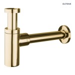 Oltens Hervik syfon umywalkowy mosiężny okrągły , kolor złoty połysk