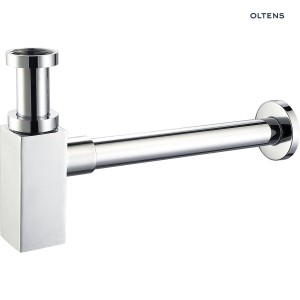Oltens Hervik S syfon umywalkowy mosiężny kwadratowy , kolor chrom