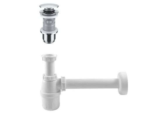 Syfon PVC + korek chrom