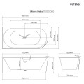 Oltens Delva wanna wolnostojąca narożna lewa 170x80 tech.