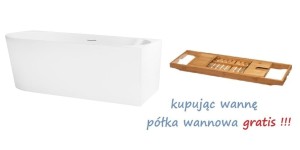 Oltens Delva wanna wolnostojąca narożna 170x80 cm prawa , kolor biały + półka !!