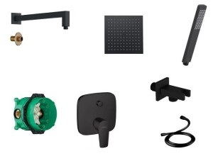 Hansgrohe Talis + iBox + deszczownica Rain 20 + Logi CZARNY MAT ! 