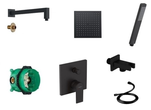 Hansgrohe Vernis Shape Set Black 20 Hydro + rączka Logi