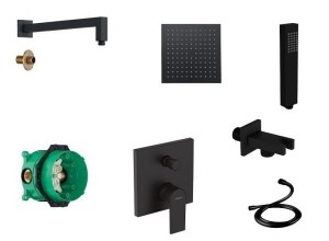 Hansgrohe Vernis Shape bateria + iBox + deszczownica Rain 20 + Tor CZARNY MAT ! 