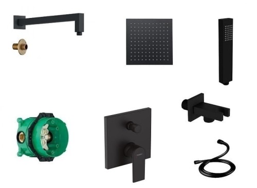 Hansgrohe Vernis Shape Set Black 20 Hydro + rączka Tor