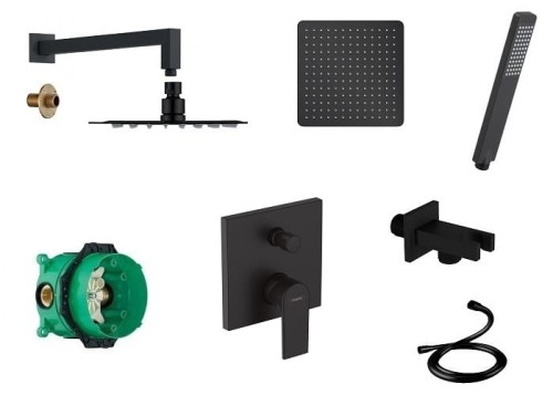 Hansgrohe Vernis S Set Black + rączka Logi