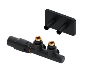 Excellent Volaro zawór grzejnikowy zintegrowany termostatyczny 50mm + rozeta maskująca , kolor czarny mat lewy !