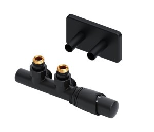 Excellent Volaro zawór grzejnikowy zintegrowany termostatyczny 50mm + rozeta maskująca , kolor czarny mat prawy ! 