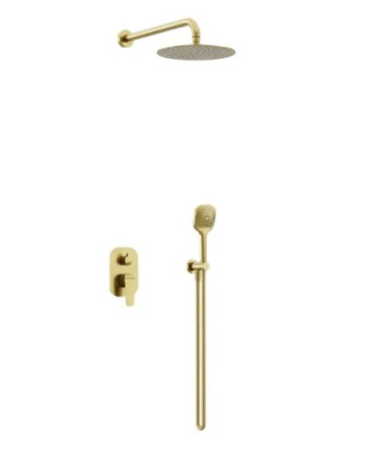 Excellent Clever 2.0 zestaw prysznicowy podtynkowy złoty szczotkowany