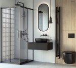 Oltens Stang (e) grzejnik łazienkowy 180x15 cm elektryczny czarny mat 