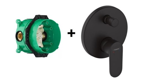 Hansgrohe Vernis Blend bateria wannowa - podtynkowa czarny mat 71466670 + iBOX 01800180