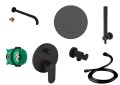 Hansgrohe Vernis Blend 71466670 + Ibox 01800180 + Loka + deszczownica 25 Slim czarny mat