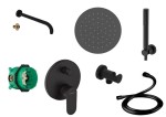 Hansgrohe Vernis Blend bateria + iBox + deszczownica Slim 25 + Loka CZARNY MAT !