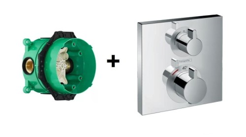 Hansgrohe Ecostat Square bateria wannowa podtynkowa chrom 15714000 + iBOX 01800180.jpg