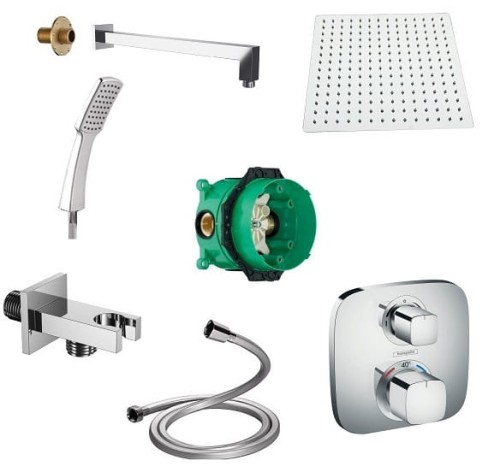 SET Hansgrohe Ecostat E + ibox + Square + deszczownica