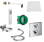 Hansgrohe Ecostat Square + iBox + Tor + Kvadro deszczownica 20