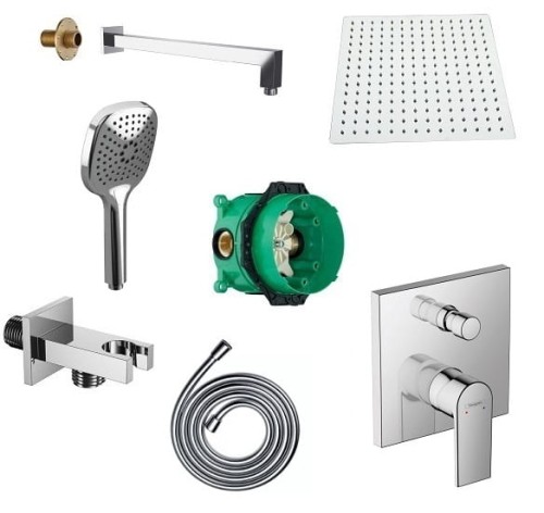 SET Hansgrohe Vernis Shape + ibox + Auris Select + Kvadro deszczownica