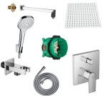 Hansgrohe Vernis Shape + iBox + Croma Select + Kvadro deszczownica 20 
