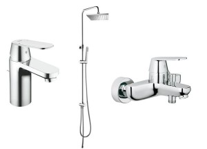 Grohe Eurosmart Cosmopolitan  bateria umywalkowa + wannowa + deszczownica 